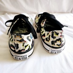 Converse Neon Leopard Print Black & White Chuck Taylor All Stars, Junior Sz 2