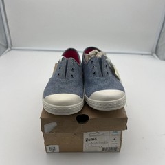 Toms Zuma Blue Multi Speckled Chambray Youth Size Sneakers