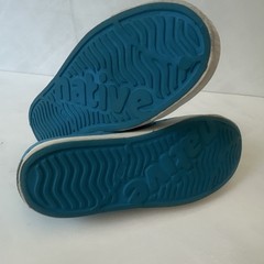 Native Kids US 3 Blue/White Low Top Slip-On Casual Shoes Round Toe