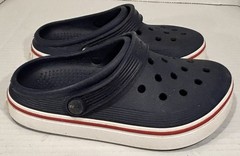 Juniors CROCS CROCBAND Navy Red & White Shoes Size J1