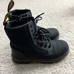 Dr Doc Martens Combs J black canvas combat boots unisex boys girls size 13