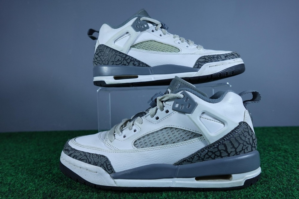 Jordan Spizike Low Shoes Youth Size 5.5Y White Gray Elephant Print FQ3950-102