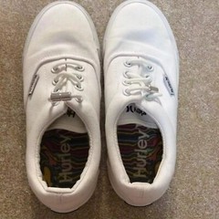 Hurley Marley Kids Lace Up Canvas Sneakers White Size 3 Skateboarding