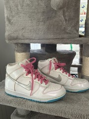 Nike Dunk High GS White Metallic Silver Pink