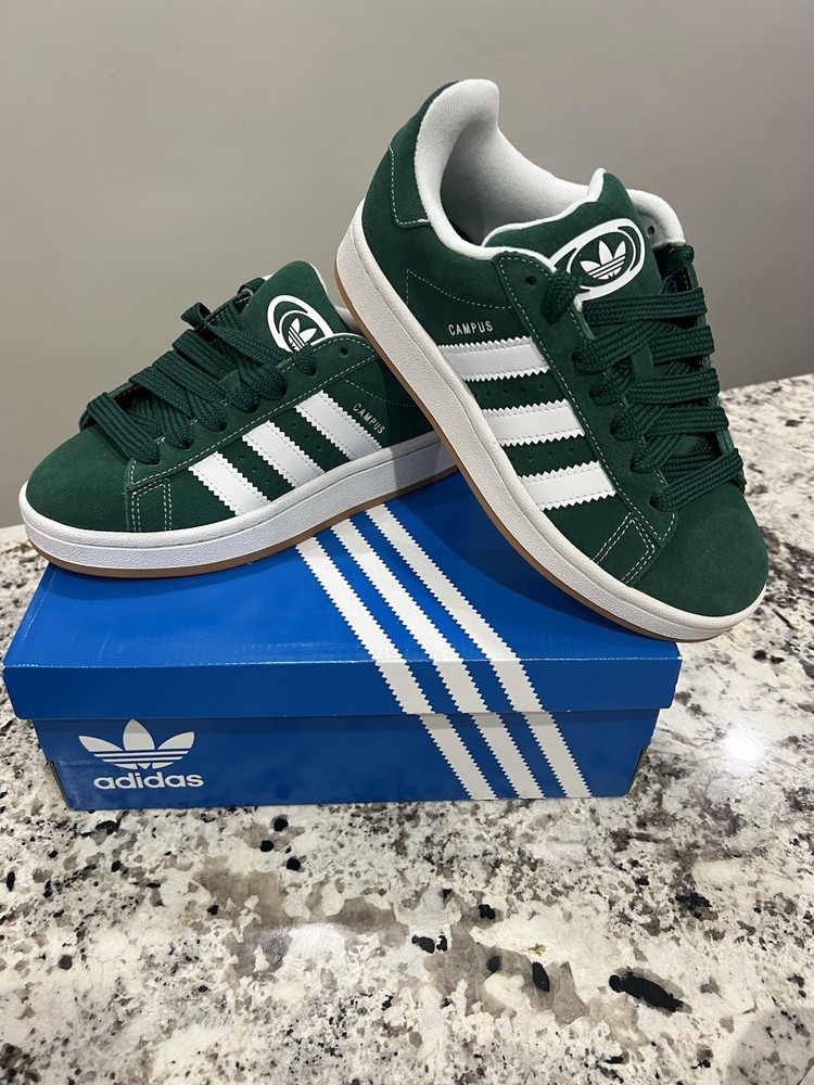 Adidas Kids‘ Campus 00s Shoes, Size 4Y, 5.5 W , Dark Green / Cloud White NEW