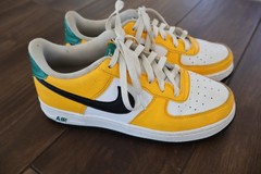 Nike Air Force 1 Low Shoes Sneakers Kids Size 5.5 Yellow Green White Black