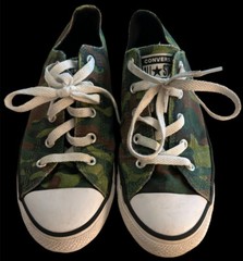 Converse All Star Low Top Canvas Camouflage Camo Junior Size 3 Good Condition
