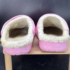 Crocs Pink Lined Clogs Junior Size 3 Adult Size 5 White Lining Spellout Cute