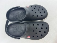 DAMAGED Crocs Crocband Clogs Kids Black Rubber Slip-On Lightweight Casual – J6