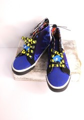 Sonic The Hedgehog Sneakers Youth 4Blue High Top Sega Ground Up Canvas NWOB