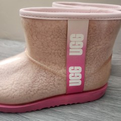UGG Pink Classic Clear Mini Boots Size 4 Kids Waterproof Faux Shearling Warm