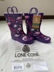 NEW WITH TAGS Lone Cone Size Little Kids 11 Purple Pink Dinosaur Rain Boots