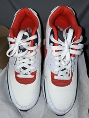 Nike Air Max 90 (GS) White/Red/Blue Colorblock Sneakers 5.5Y (EU 38) DJ5177-100