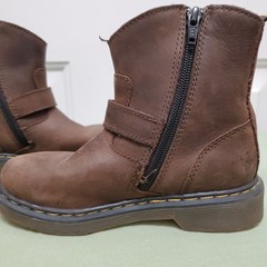 Dr. Martens Blip Jr Brown Leather Boots Kids Size 13, Biker Moto Style