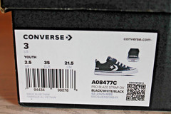 Converse All Star Pro Blaze Black Leather Athletic Shoes Boy / Girl Youth Size 3