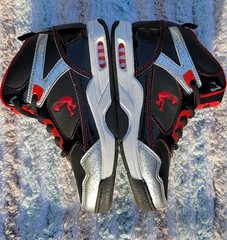 SHAQ Platinum Kids High Top Sneakers Black Red Silver Size 13 Athletic Shoes