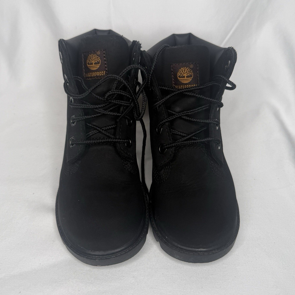 Timberland Classic 6 In Waterproof Boot Black Nubuck Kids Size 10 TB010810001