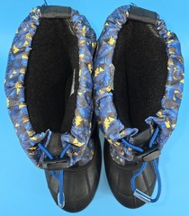Columbia Kids Powderbug Snow Boot Sz 6 Forty Print Black Blue 400g Waterproof
