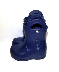 Crocs Toddler Pull On Rain Boots Navy Blue 12803 US Size J3 (2776)*