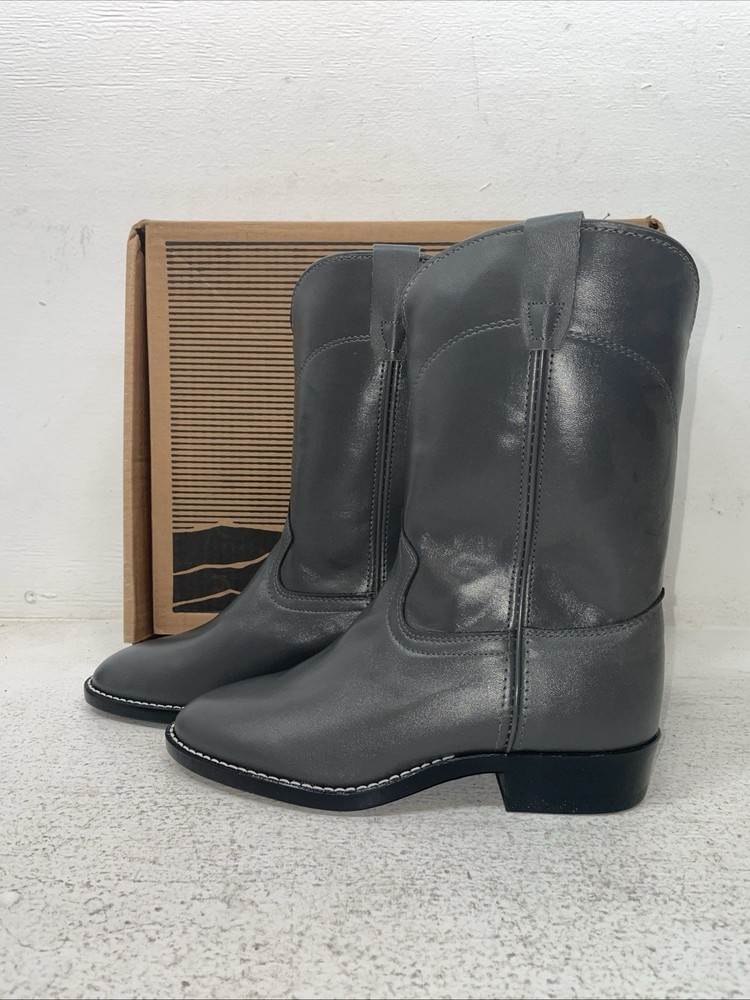 New Youth Grey Laredo Cowboy Boots. 23036 3.5 3 1/2 M. 22-47