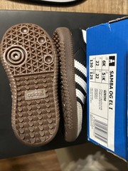 Adidas Samba OG CF EL Sneakers Leather Black Gum Toddler Size 6 NEW IN BOX!