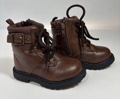 Carter’s Maliyah Kids Ankle Bootie Lace-Up Side Zip Buckle Brown US 6M EU 22