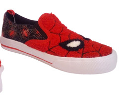 Spiderman SIZE 1 Boys Little & Big Twin Gore Casual Slip On Sneakers color RED
