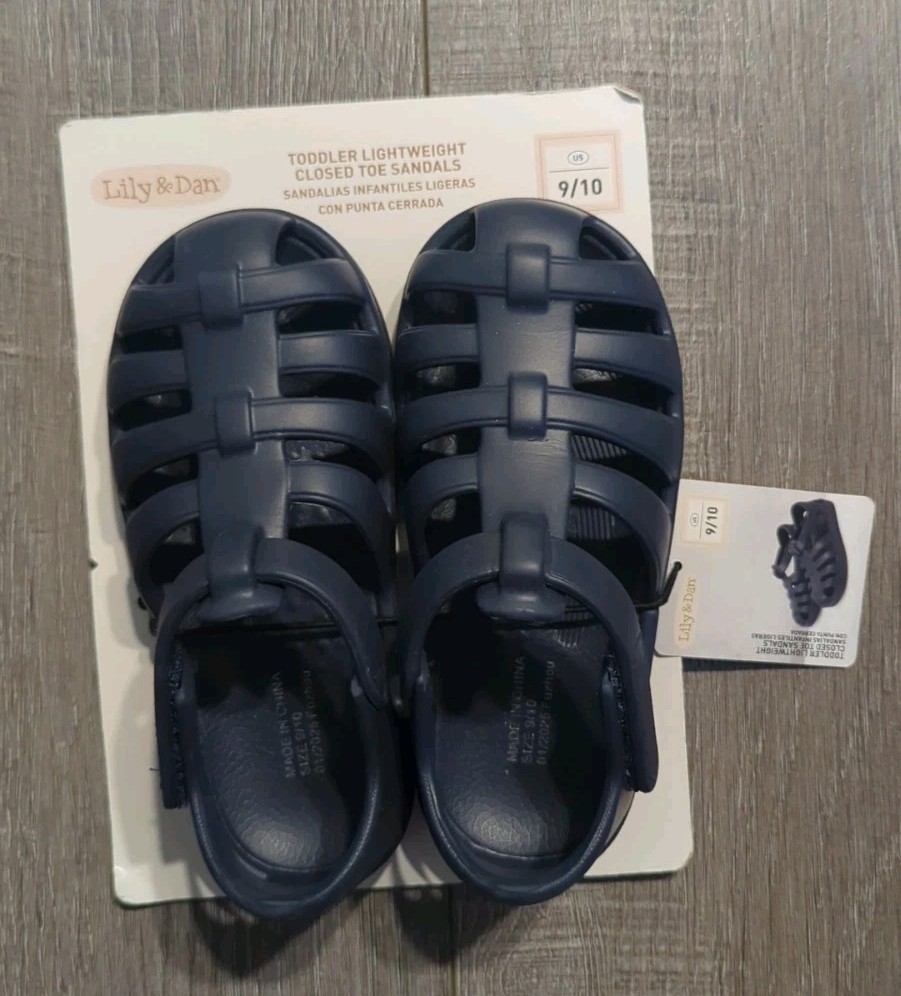 Lily & Dan Toddler Lightweight Closed Toe Sandals – 9/10 Navy Blue – NEW