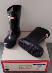 HUNTER Original Kids First Classic Gloss Rain Boots Black Sz US 8B/9G NIB