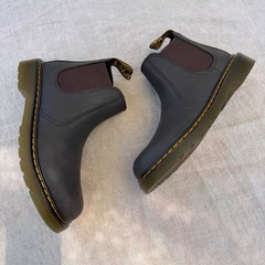 Dr. Martens 2976 Banzai Kids Size 4 EU36 Brown Leather Chelsea Boots Side Zip