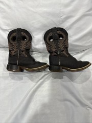 Durango Kids Cowboy Boots 10M Brown Leather Lil Rebel Square Toe Western Rodeo