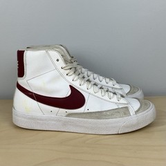 Nike Kids Size 5.5Y Blazer Mid 77 White & Maroon Leather Athletic Shoes