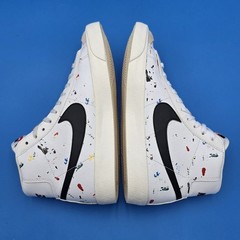 Nike Blazer Mid 77 BB (GS) Shoes White Paint Splatter DJ2618-100 Youth Size 6.5Y