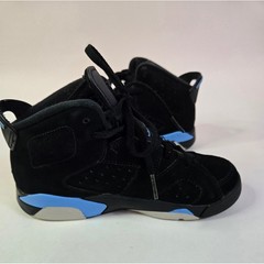Jordan 6 Retro Black University Blue Kids Basketball Shoes 384666-006 Size 13C