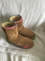Ugg Australia Classic Short Chestnut Brown Suede Winter Boots SN 1006063KSize 4Y