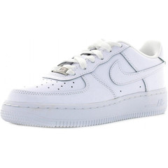 Nike Force 1 Low Top Sneakers AF1 Pre-School Size 1Y PS Kids White Leather Shoes