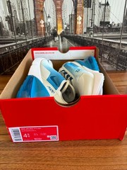 Size 4.5Y- Nike Air Max 270 GS Off White Dutch Blue (943345-125) (Box No Lid)