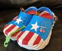 Marvel x Crocs Echo Clog Captain America Kids size 6 (crocs j6) jibbitz shown