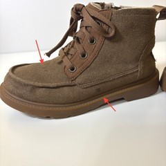 UGG Kids Chelham Moc Toe Clima Moda Suede Lug Sole Boots Size 2 Brown Unisex