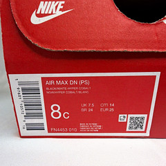Nike Air Max DN (PS) Black/White-Hyper Cobalt Elastic Lace 8C $110 Retail