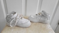 Nike Air Force 1 Mid Shoes Triple White Toddler Sneakers 314197-113- SZ 9 C