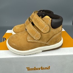 Timberland Toddle Tracks Hook Loop Wheat Nubuck Leather Boots Toddler Size 5 New