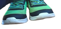Skechers Athletic Blue/Lime Green Adjustable Strap Slip On Sneakers Kids Size 2