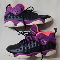 Jordan Team Jordan Mid Top Leather Sneakers Black/Purple/Pink 6.5Y 820276-008