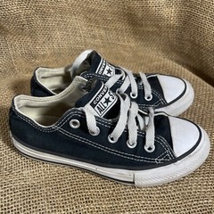 Converse All Stars Canvas Classic Black Lo Top Youth Kids Size 12