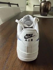 Nike Air Force 1 Low Top Kids Leather Sneakers White/Blue/Gray 4Y FD0888-100