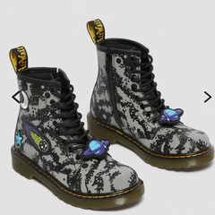 DR MARTENS JUNIOR 1460 SPACE HYDRO‎ LEATHER LACE UP BOOTS SIZE 3