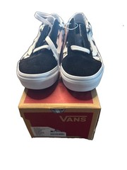 VANS Old Skool Checkerboard Black/ White Lace-Up Suede Kids 13.5 Low Top