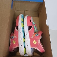 New COLUMBIA Children’s Techsun Wave Sandals Wild Salmon/Voltage Youth Girls 12