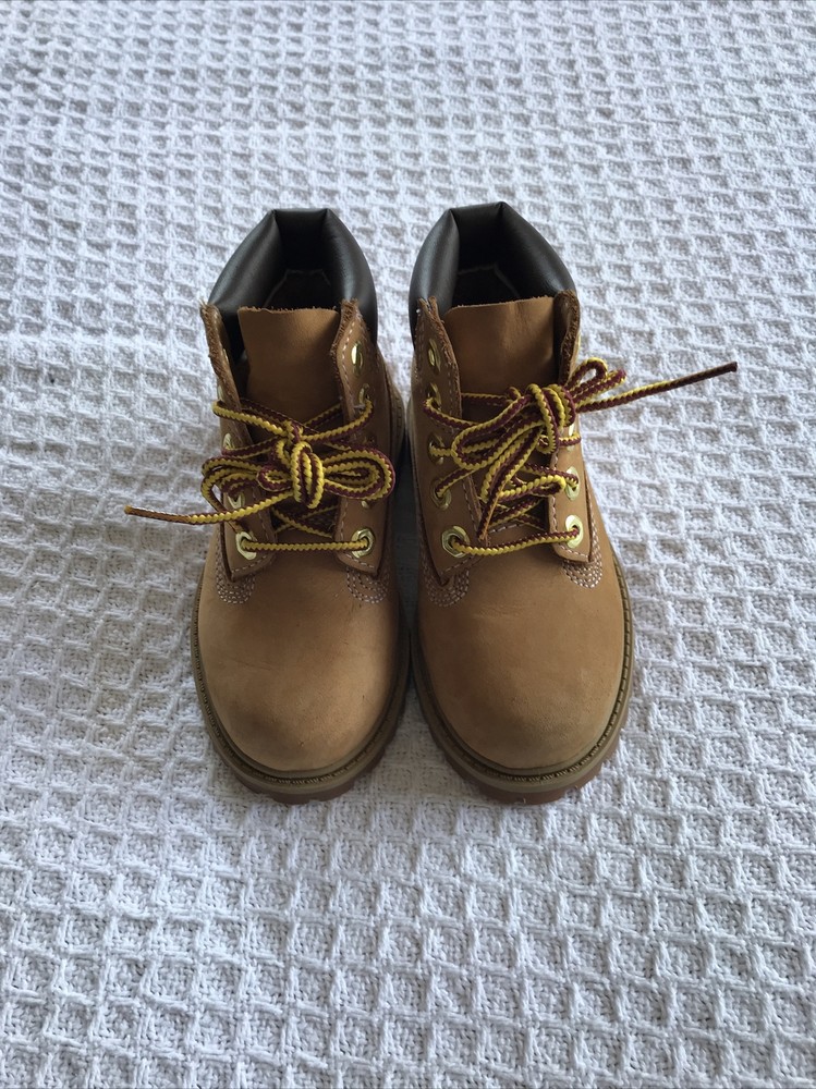 Timberland 12809 M Boy Toddler Wheat/Tan Suede Premium Water Proof Boot Sz 7 US